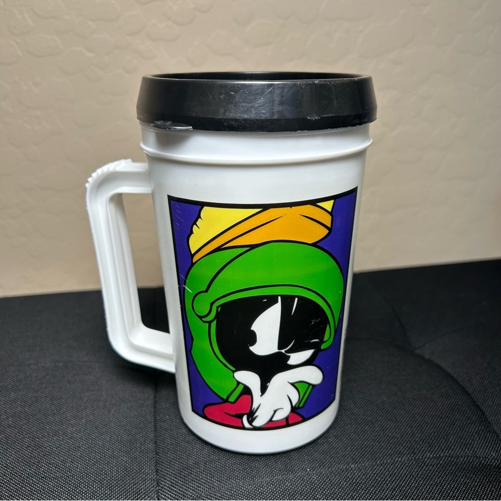 1998 Marvin the Martian Super Thermo Insulated Travel Mug 22oz Warner Bros Cup